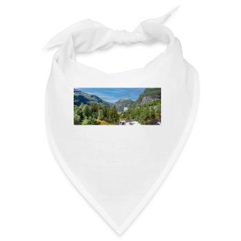 Geiranger panorama Storseterfossen Norwegen - Bandana - Weiß - Vorne