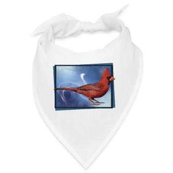 Der nördliche Kardinal - Bandana - Weiß - Vorne