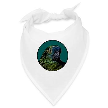 Papageienporträt - Bandana - Weiß - Vorne