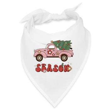 Season Saison Weihnachten Retro Weihnachtslied - Bandana - Weiß - Vorne