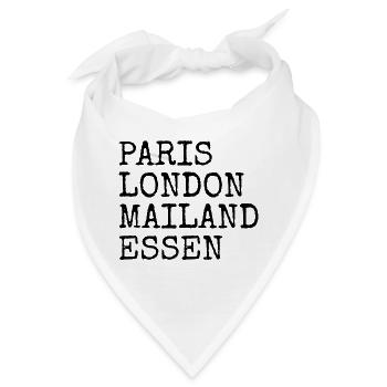 Essen Paris London Mailand Heimat Liebe Essener - Bandana - Weiß - Vorne