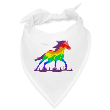 Pferd im Galopp - Bandana - Weiß - Vorne