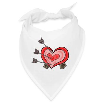 Pfeile mit Herz Zielscheibe - Bandana - Weiß - Vorne