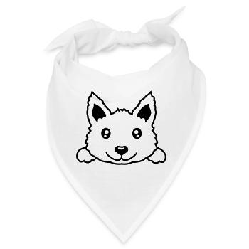 Kleiner süßer Hund Design - Bandana - Weiß - Vorne