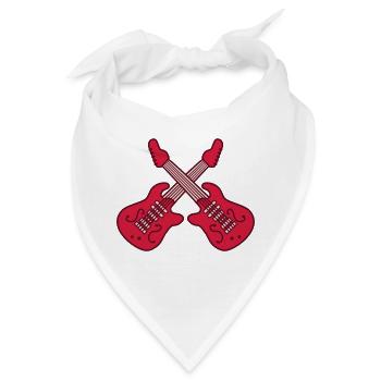 2 E Gitarren Cool - Bandana - Weiß - Vorne