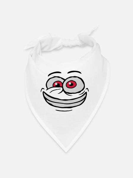 Verrücktes Comic Gesicht Design - Bandana - Weiß - Vorne