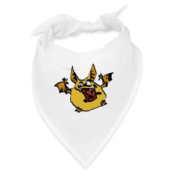 Kleines haariges Monster mit Flügeln - Bandana - Weiß - Vorne
