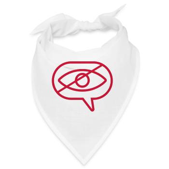 Kein angucken Auge Sprechblase - Bandana - Weiß - Vorne