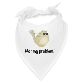 Not My Problem Cool Cat - Bandana - Weiß - Vorne