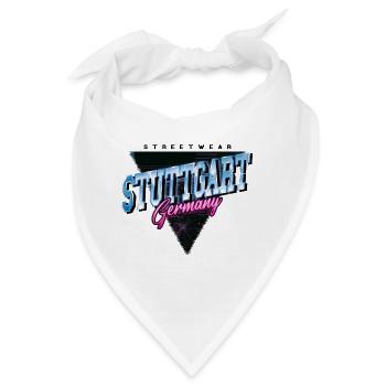 Stuttgart Deutschland Stadt Skyline Vintage Retro - Bandana - Weiß - Vorne