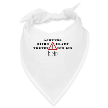 Achtung ich bin klein - Schriftzug - Bandana - Weiß - Vorne