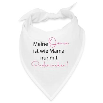 Oma mit Puderzucker - Bandana - Weiß - Vorne