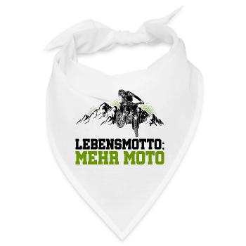 Lebensmotto Mehr Moto Enduro Motocross Motorrad Bi - Bandana - Weiß - Vorne