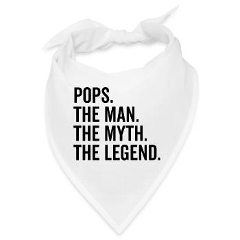 Pops The Man The Myth The Legend - Bandana - Weiß - Vorne