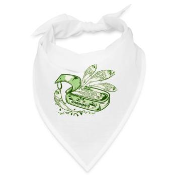 Lustige Sardinen Dose Fischkonserven - Bandana - Weiß - Vorne