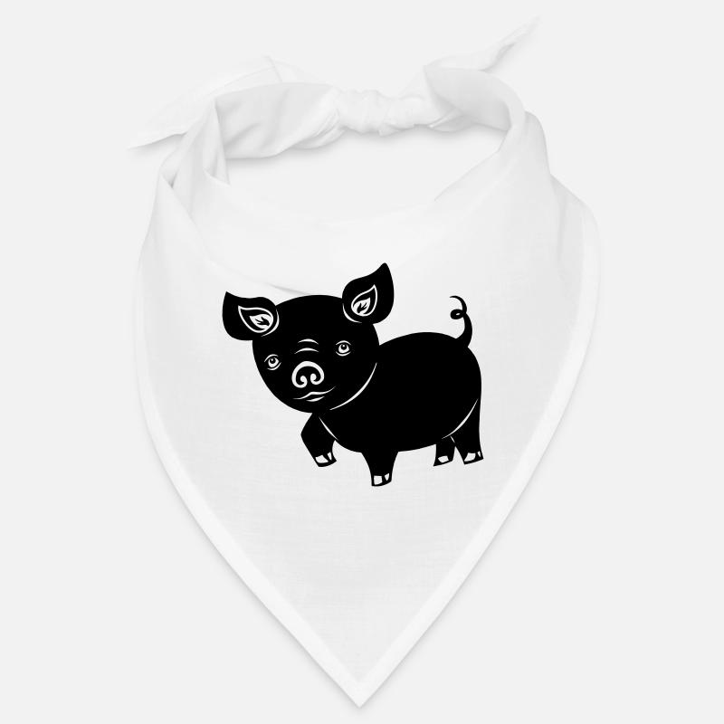 Schwein Ferkel Logo Schattenbild Bandana