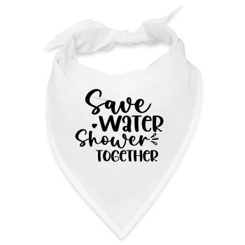 Save Water Shower Together - Bandana - Weiß - Vorne