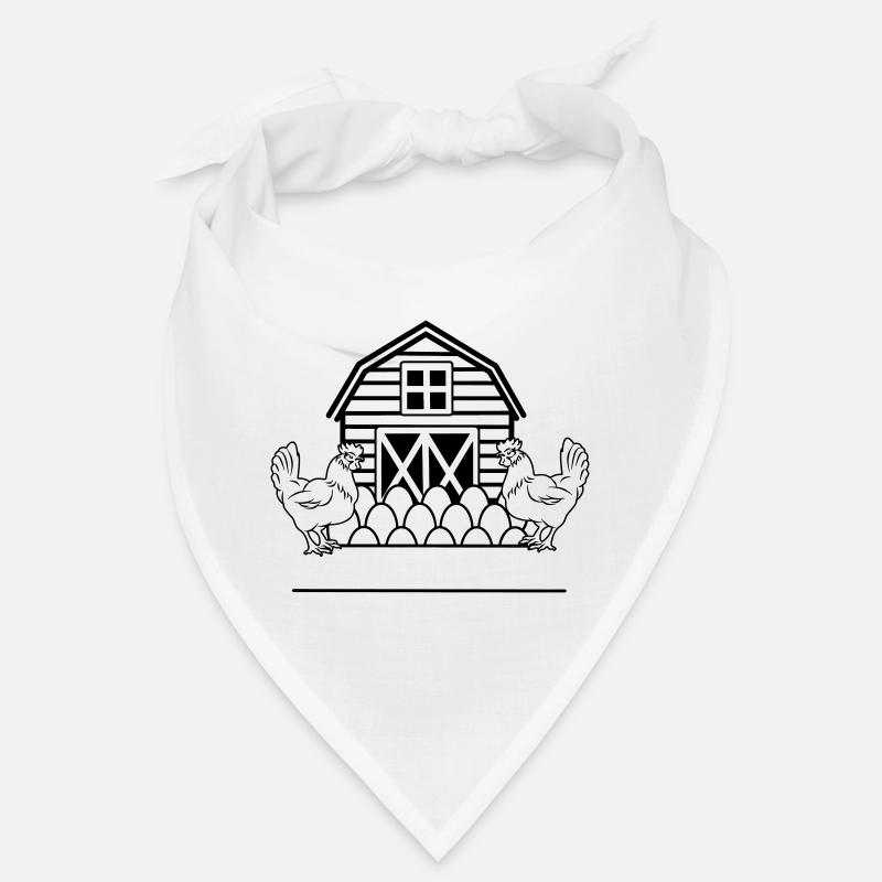 Chicken farm monogram with two chickens Bandana