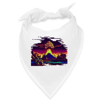Wenn die Atombombe in 8Bit explodiert - Bandana - Weiß - Vorne