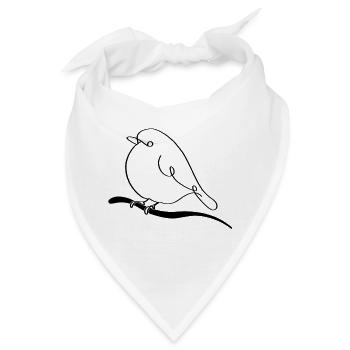 Vogel - Bandana - Weiß - Vorne