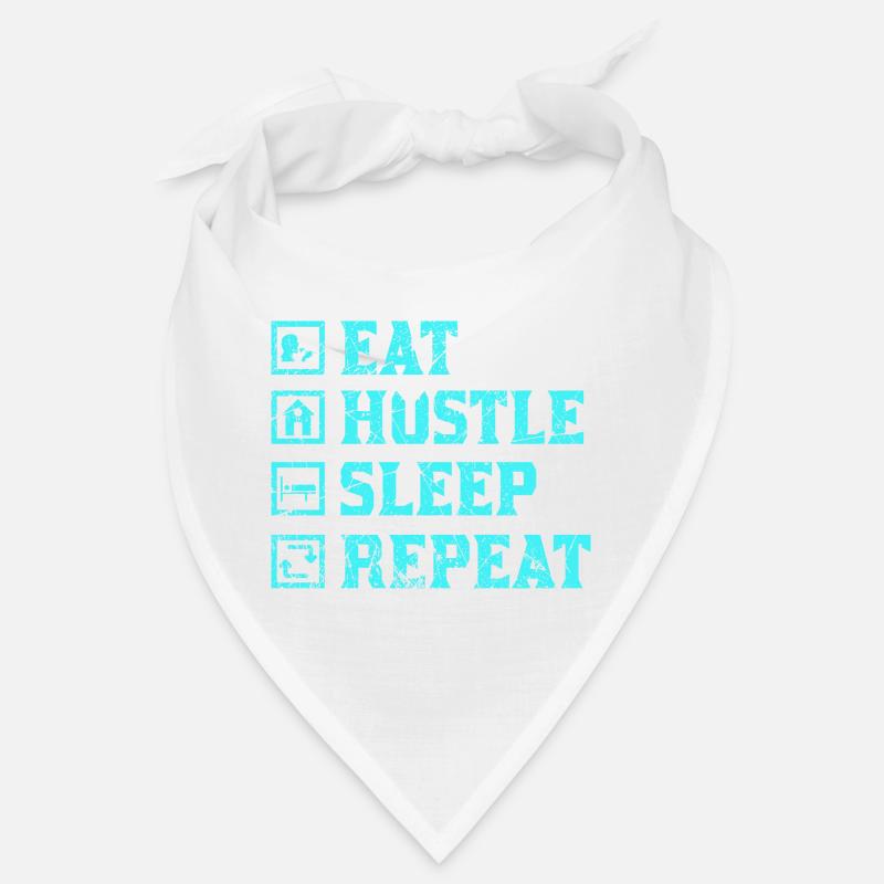Eat hustle sleep repeat - Bandana - Weiß