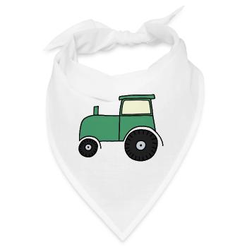 Gezeichneter Traktor - Bandana - Weiß - Vorne