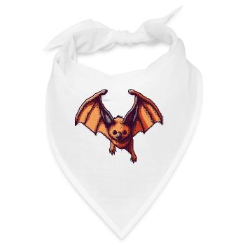Flughund als Retro und Vintage Pixelart - Bandana - Weiß - Vorne