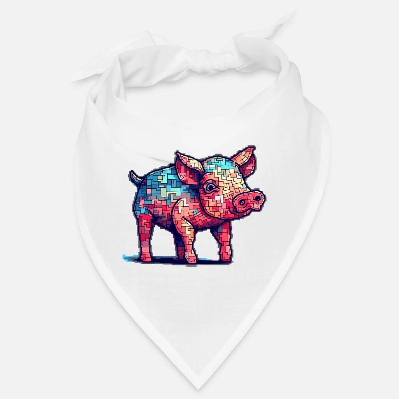 Cochon rétro dans des graphismes 8 bits cool Bandana