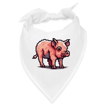 Minimalistisches schönes kleines Schwein - Bandana - Weiß - Vorne
