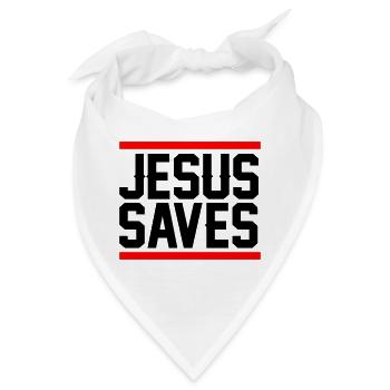 Jesus Saves - Bandana - Weiß - Vorne