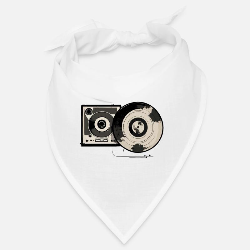 Retro record player - Bandana - white