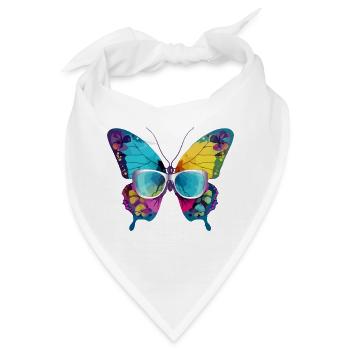 Harry, der bebrillte Schmetterling - Bandana - Weiß - Vorne