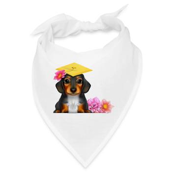 Bachelor Dachshund Schulabschluss Studium Hunde - Bandana - Weiß - Vorne
