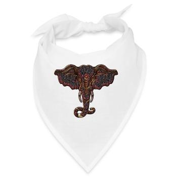dekorativer Elefantenkopf - Bandana - Weiß - Vorne