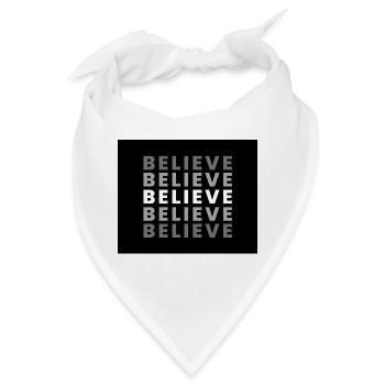 Black White and Grey Simple Believe Hoodie - Bandana - Weiß - Vorne