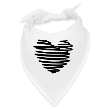 stylisches Herz - Bandana - Weiß - Vorne
