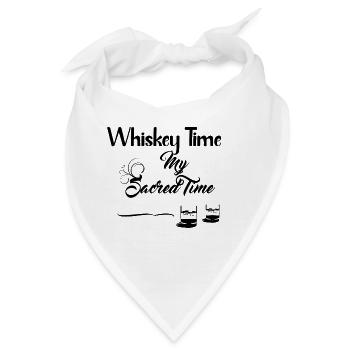 Whiskey Time - My Sacred Time Design - Bandana - Weiß - Vorne