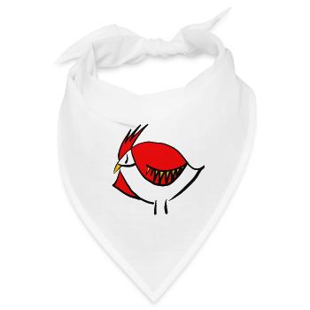 der rote Gockel - Bandana - Weiß - Vorne