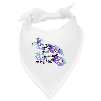 Pfoten Aquarell - Bandana - Weiß - Vorne