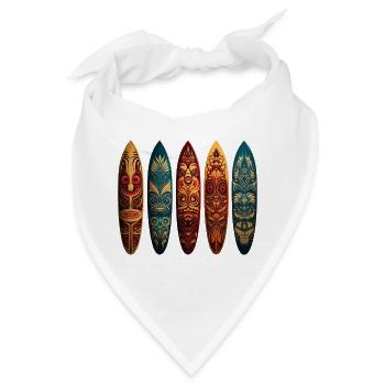 Polynesische Kunst auf verschiedenen Surfboards - Bandana - Weiß - Vorne