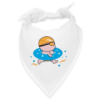 Glücklicher Junge genießt das Schwimmen - Bandana - Weiß - Vorne