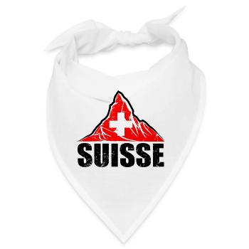 Suisse Matterhorn - Schweiz Flagge - Bandana - Weiß - Vorne