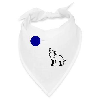 wolf vollmond - Bandana - Weiß - Vorne
