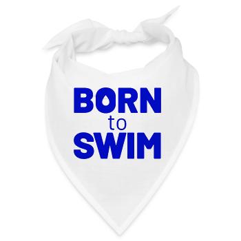 born to swim - Bandana - Weiß - Vorne