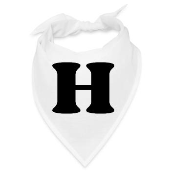 Buchstabe h - Bandana - Weiß - Vorne