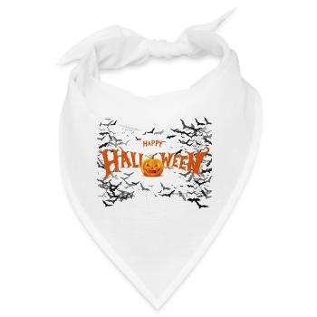 Fröhlicher Halloween-Kürbis - Bandana - Weiß - Vorne