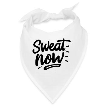 Jetzt schwitzen - Bandana - Weiß - Vorne