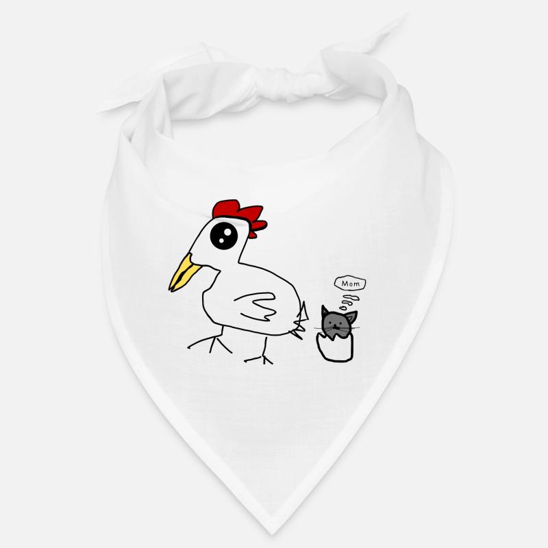 Katze Huhn - Bandana - Weiß