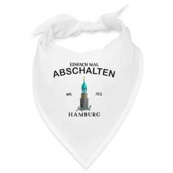Hamburger Michel, Einfach abschalten, Zeichnung - Bandana - Weiß - Vorne