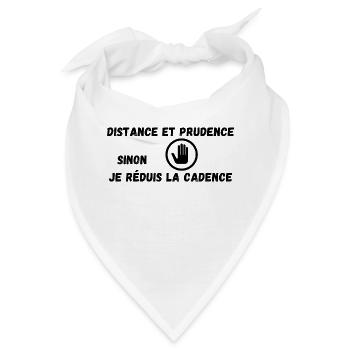 Abstand und Vorsicht, sonst werde ich langsamer - Bandana - Weiß - Vorne